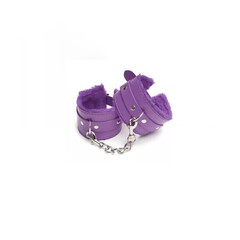 Leather handcuffs with fluff purple reviews and discounts sex shop