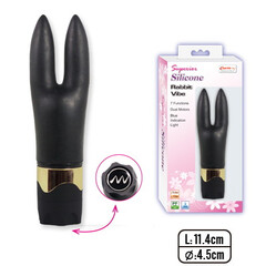 Vibrator Silicone Dual Black Rabbit reviews and discounts sex shop