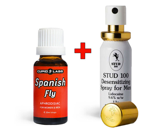 Stud 100 Delay Spray & Spanish Fly Cupid Set for Enhanced Sexual Performance reviews and discounts sex shop